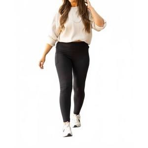 NEW JULIA ROSE amber fold-over full length leggings in black